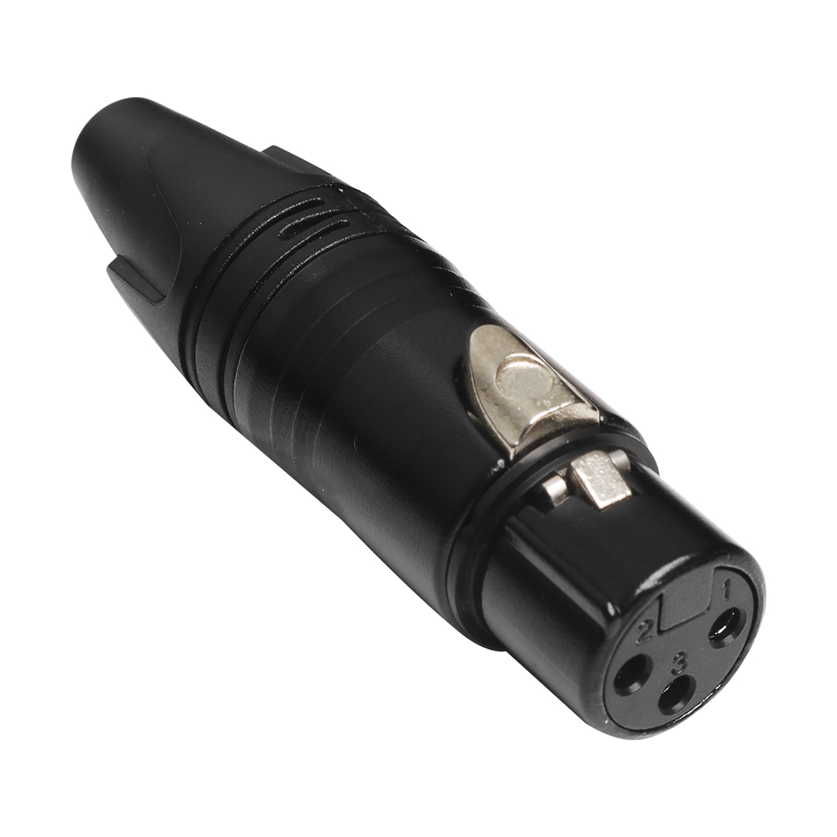 FT03 4955 CONECTOR XLR CANON FEMEA 3 PINOS PRETO AÇO E PLASTICO LU-71225BK LUMINOS-THUMB